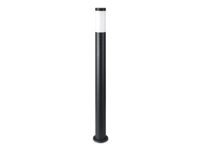 Čierne záhradné svietidlo guľatý stĺpik 110cm E27
