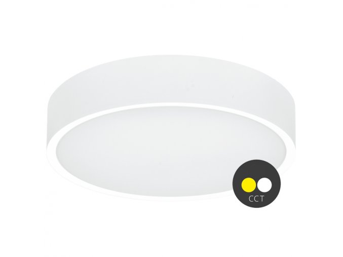 CCT Biele LED stropné svietidlo guľaté 25W