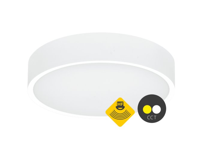 CCT Biele LED stropné svietidlo guľaté 25W s pohybovým čidlom