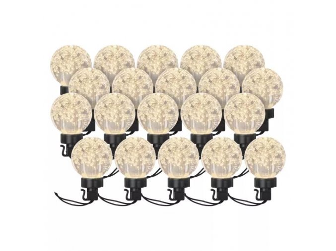 LED vonkajšie reťaz - 20x párty žiarovky, 7,6m teplá biela