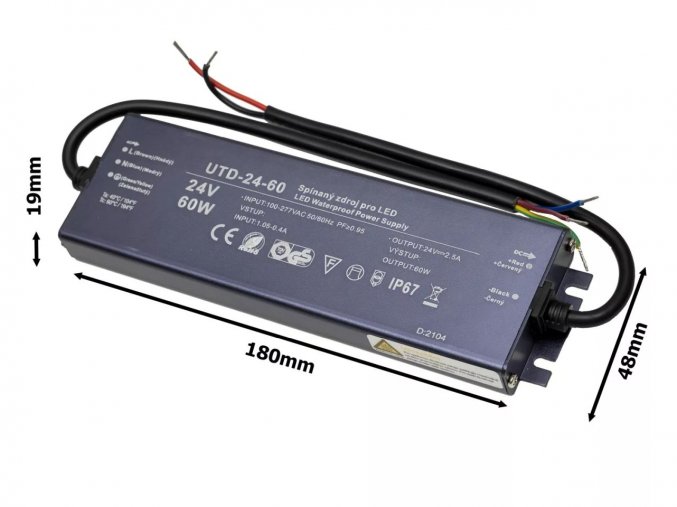 LED zdroj (trafo) 24V 60W IP67 Premium