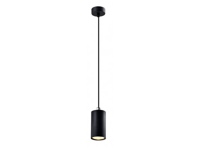 Čierny závesný luster Tubo 10cm pre žiarovku GU10