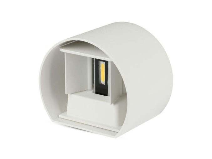 Biele fasádne LED svietidlo guľaté 5W IP65