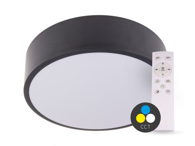 SMART TUYA Čierne LED stropné svietidlo guľaté 400mm 36W CCT s DO