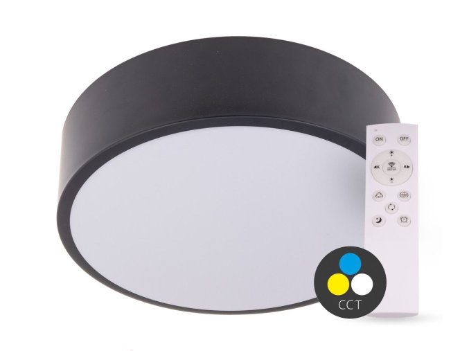 SMART TUYA Čierne LED stropné svietidlo guľaté 300mm 24W CCT s DO