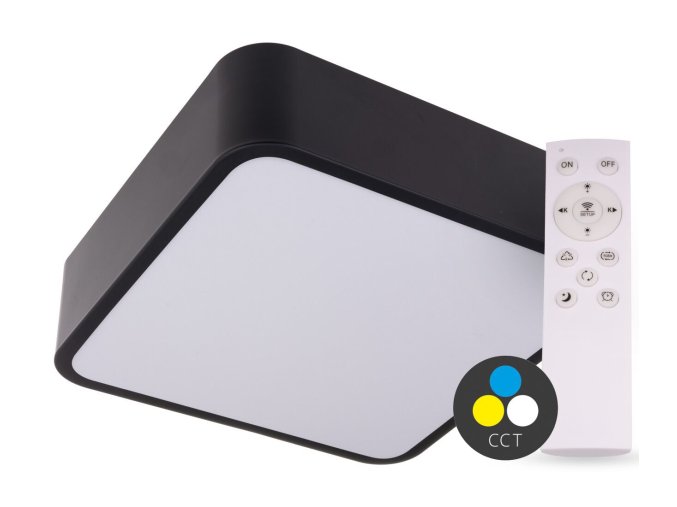 SMART TUYA Čierne LED stropné svietidlo hranaté 300x300mm 24W CCT s DO