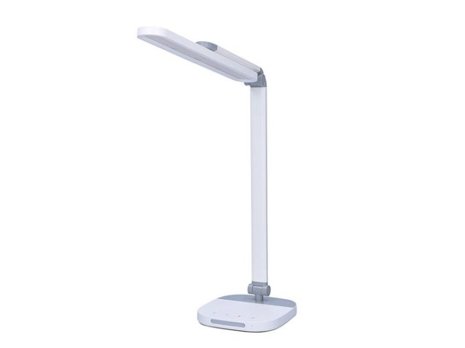 Bielo-šedá LED stolová lampa s nočným svetielkom 10W stmievateľná