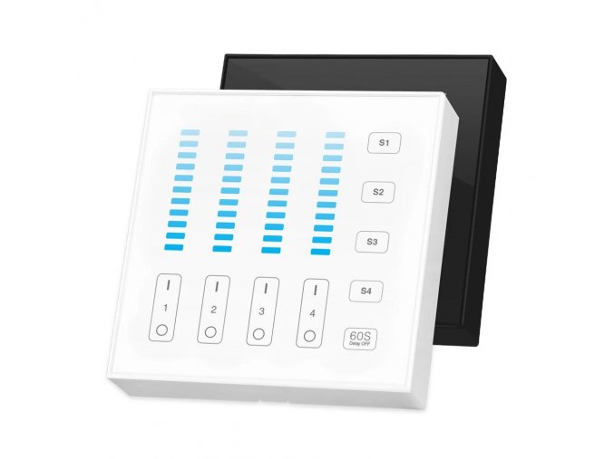 Mi-Light RF Nástenný diaľkový ovládač pre jednofarebné LED pásiky s pamäťou scény, 4-kanálový