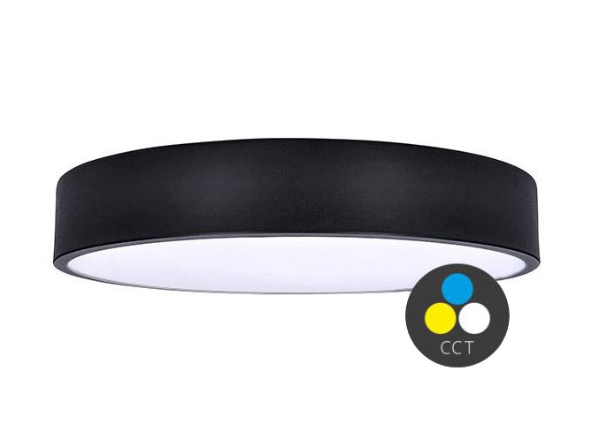 Čierne LED stropné svietidlo guľaté 300mm 36W CCT