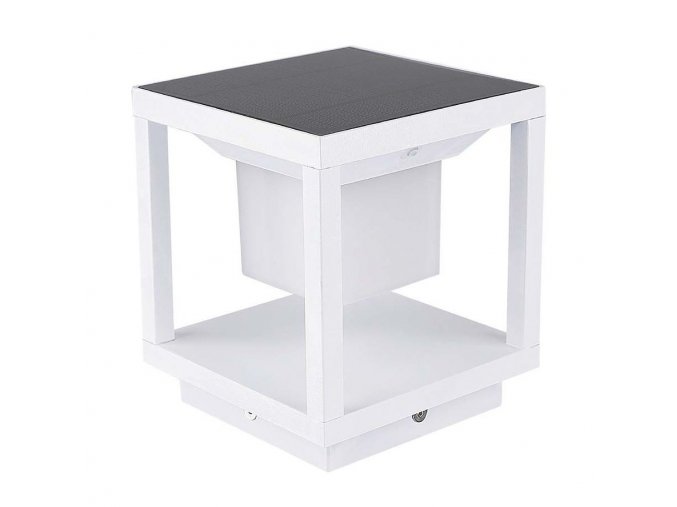 Biele LED záhradné solárne svietidlo s pohybovým čidlom 163mm 2W IP65