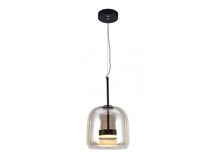 Čierne závesné LED svietidlo s jantárovým tienidlom 23cm 6W