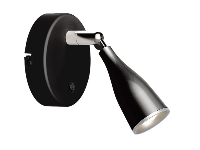 Čierne LED bodové svietidlo 4,5W s vypínačom