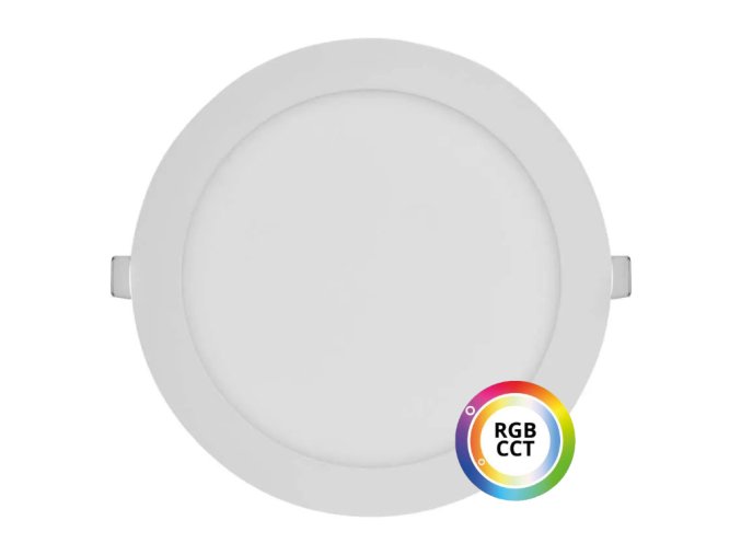 Biely vstavaný LED panel guľatý 225mm 27W 24V RGB+CCT