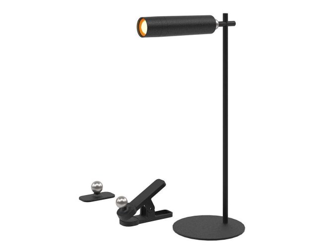 Čierna LED stolová nabíjacia magnetická lampa 3v1 3W