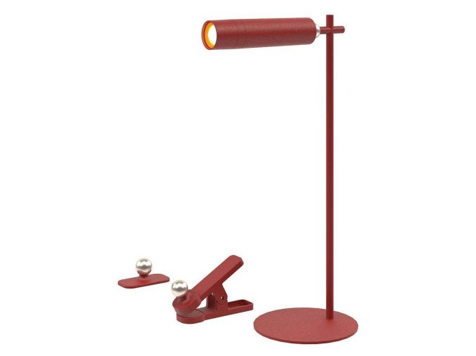 Červená LED stolová nabíjacia magnetická lampa 3v1 3W