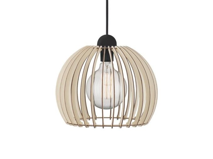 Drevený závesný luster Chino pre žiarovku E27 ø30cm