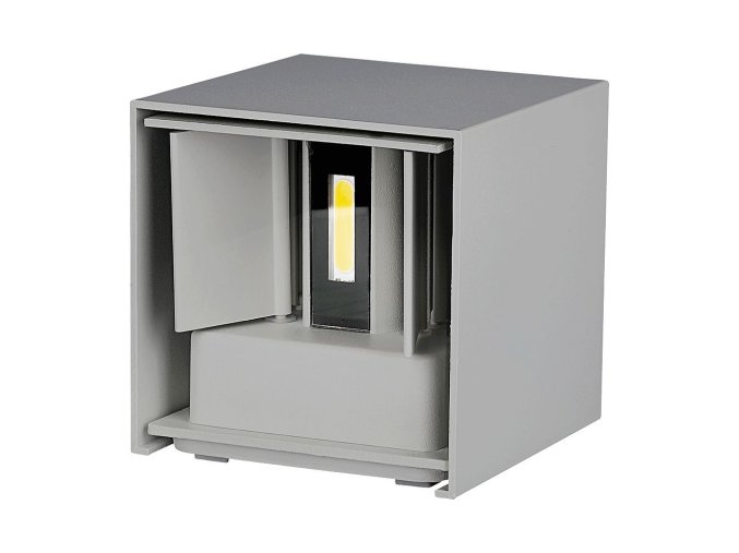 Sivé fasádne LED svietidlo hranaté 11W IP65