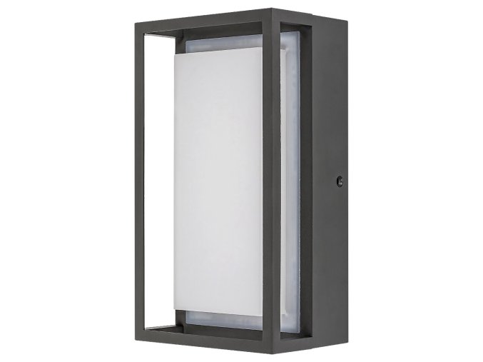 Antracitové fasádne LED svietidlo Mendoza obdĺžnikové 6,5W IP65