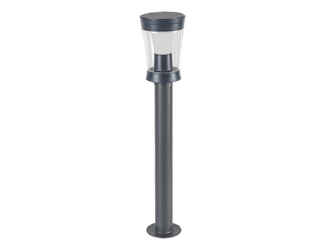 Antracitové záhradné solárne LED svietidlo so svetelným senzorom Angers 3W IP65 63cm