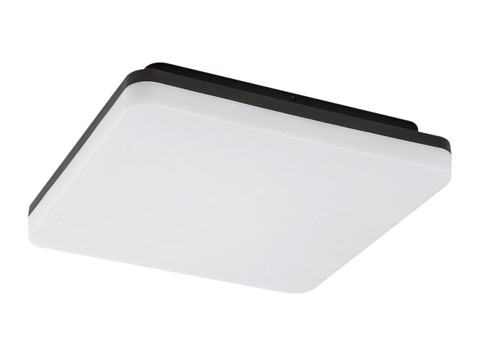 Čierne stropné LED svietidlo Pernik štvorcové 280x280mm 24W IP54