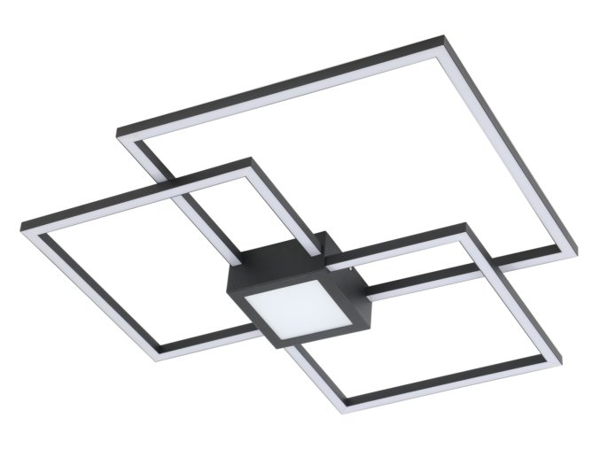 Čierne stropné LED svietidlo Thabita 660x660mm 38W stmievateľné