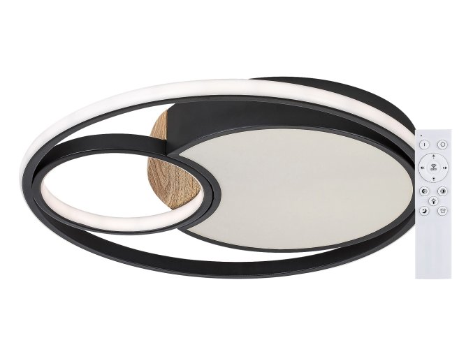 Čierne stropné LED svietidlo Leola 480mm 81W CCT s DO