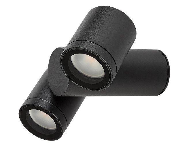 Čierne fasádne svietidlo Enol pre žiarovku 2x GU10