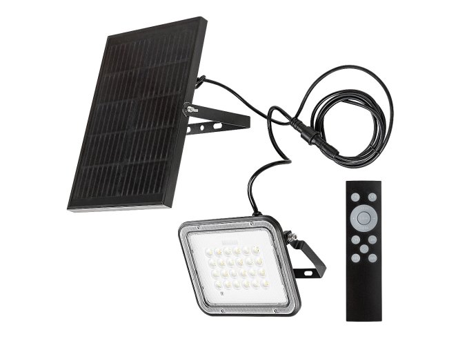 Čierny fasádny solárny LED reflektor Melk 6,5W IP65 CCT s DO