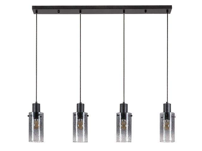 Čierny závesný luster Fumea pre žiarovku 4x E27