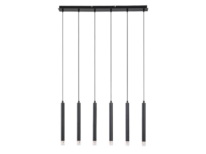 Čierny závesný luster Ramira pre žiarovku 6x G9
