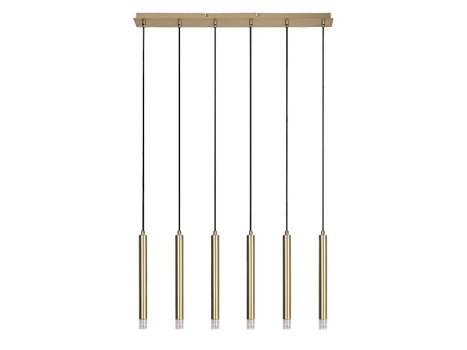 Zlatý závesný luster Ramira pre žiarovku 6x G9