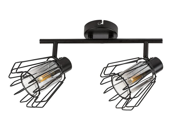 Čierne stropné svietidlo Emerencia pre žiarovku 2x E14