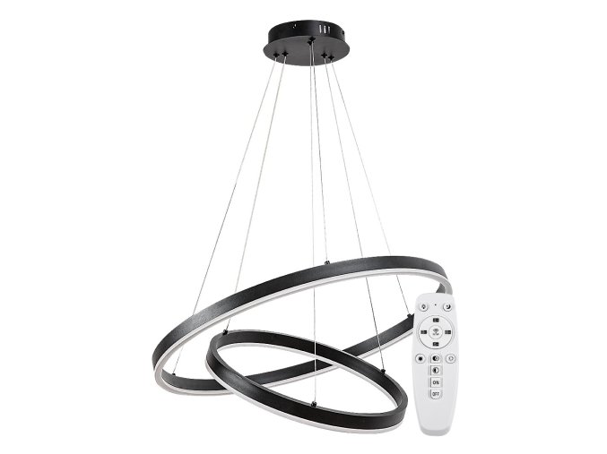 Čierne závesné LED svietidlo Isaure 600mm 80W CCT s DO