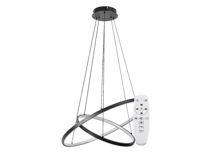 Čierne závesné LED svietidlo Beliza 600mm 75W CCT s DO