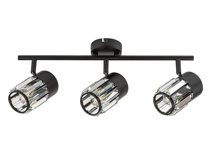 Čierne stropné svietidlo Venaro pre žiarovku 3x E14