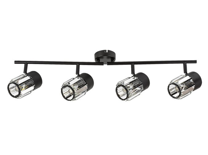 Čierne stropné svietidlo Venaro pre žiarovku 4x E14