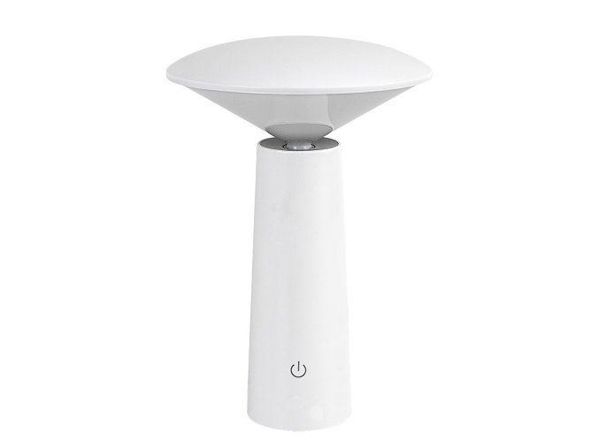 Biela LED záhradná nabíjacia lampa Polperro 3W