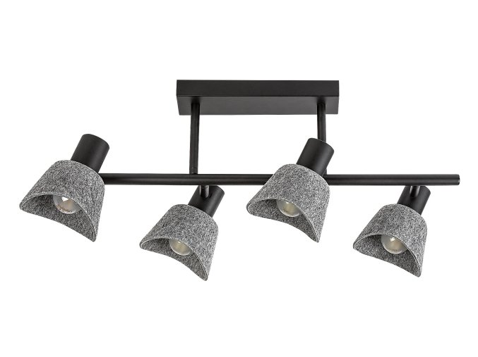 Sivé stropné svietidlo Farelia pre žiarovku 4x E14