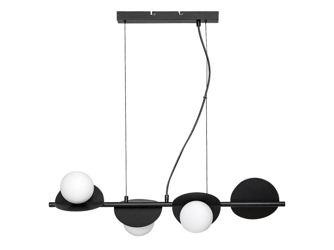 Čierny závesný luster Jules pre žiarovku 4x G9