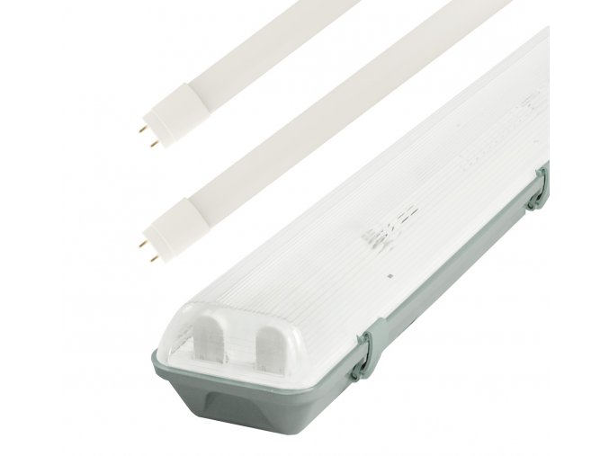 Žiarivkové teleso 120cm IP65 + 2x LED trubice 18W Economy