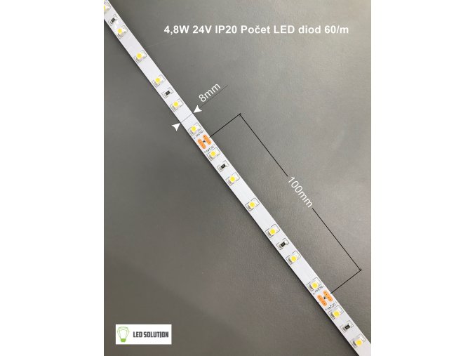 led pásik 4,8w m bez krytia ip20