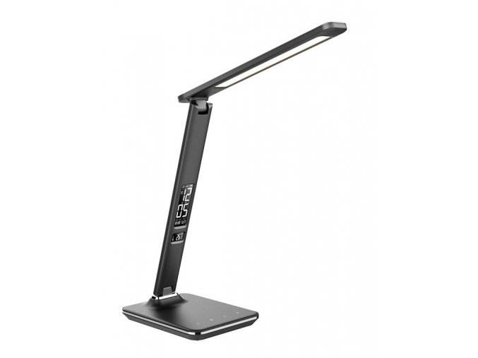LED stolová lampa 9W s displejom čierna