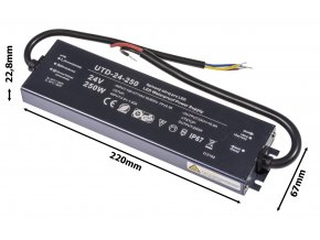 LED zdroj (trafo) 24V 250W IP67 Premium