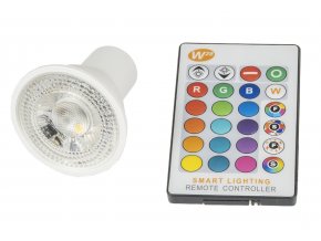 RGBW LED bodová žiarovka 5W GU10 230V