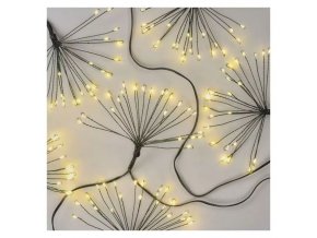 LED vianočný nano reťaz zelený - svietiace trsy, teplá biela 5,2m
