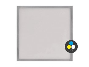 Strieborný prisadený LED panel s tenkým rámčekom hranatý 300 x 300mm 28,5W CCT Premium