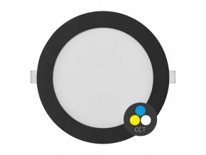 Čierny vstavaný LED panel guľatý 170mm 12,5W CCT Premium