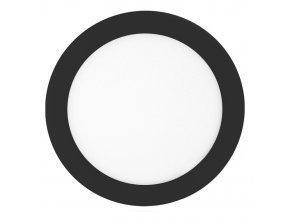 Čierny vstavaný LED panel guľatý 300mm 24W