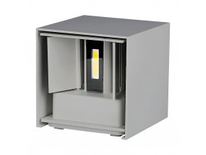 Sivé fasádne LED svietidlo hranaté 5W IP65