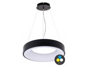 Čierne závesné LED svietidlo guľaté 600mm 60W CCT